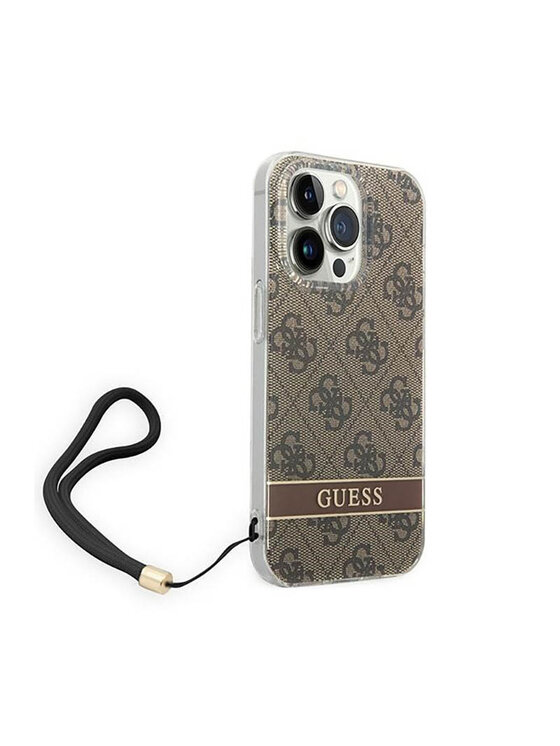 Guess Guess Etui na telefon 4G Print Cord Brązowy