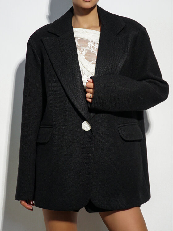 LilaLou LilaLou Marynarka Nesto Czarny Oversize