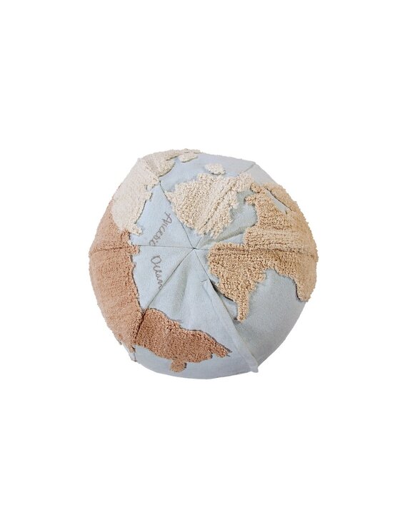Lorena Canals Lorena Canals Poduszka dekoracyjna Pufa World Map 45 x Ø 50 cm Niebieski