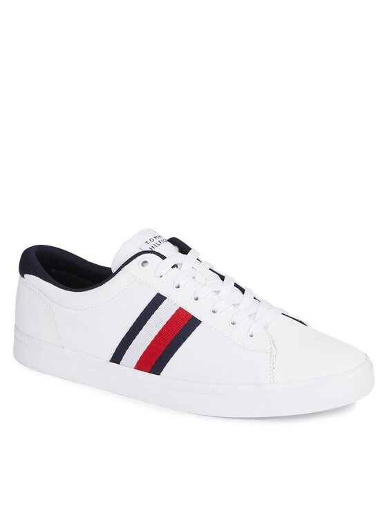 Tommy Hilfiger Tommy Hilfiger Tenis superge Iconic Vulc Stripes Mesh FM0FM05072 Bela