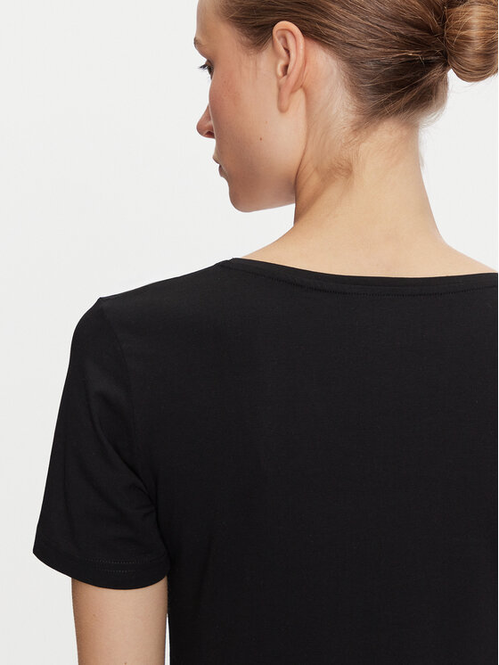 4F 4F Marškinėliai 4FWAW24TTSHF1649 Juoda Slim Fit