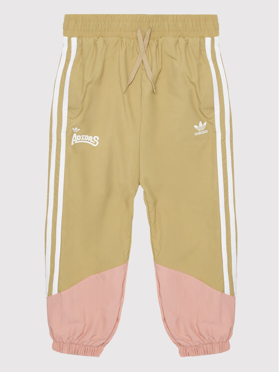 adidas adidas Donji dio trenerke Woven HC4541 Bež Loose Fit