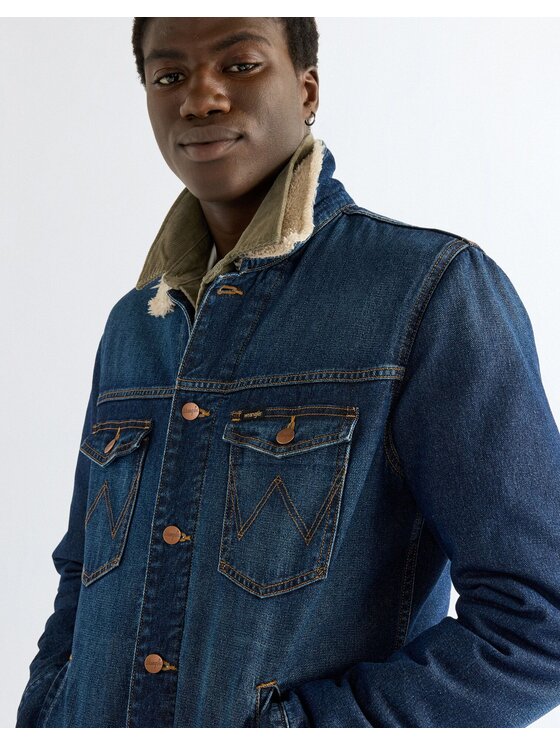 Wrangler Wrangler Kurtka jeansowa 112386933 Granatowy Regular Fit