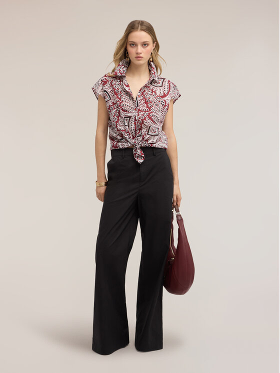 Motivi Motivi Camicia 5024W000525N0S1 Bordeaux Boxy Fit