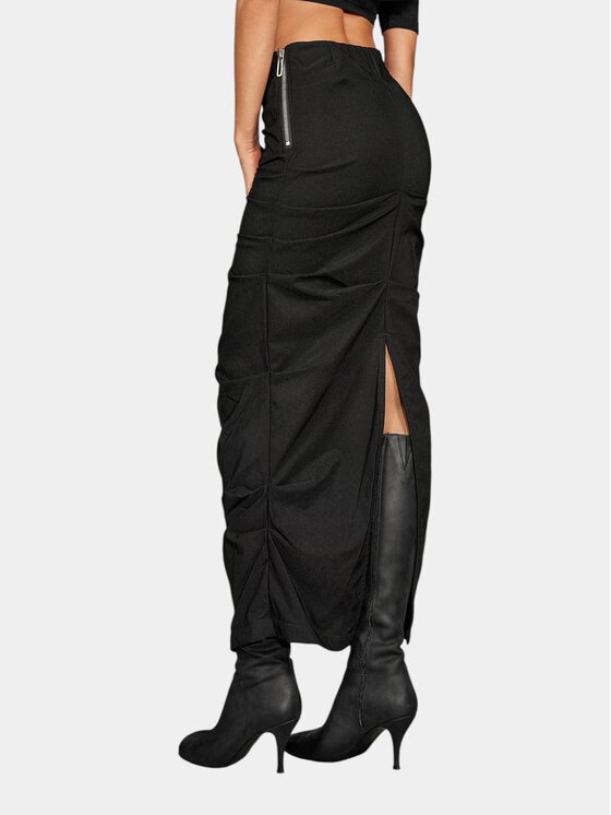 MADE BY SOCIETY MADE BY SOCIETY Spódnica maxi Block Skirt 01 - F27603 Czarny Basic Fit