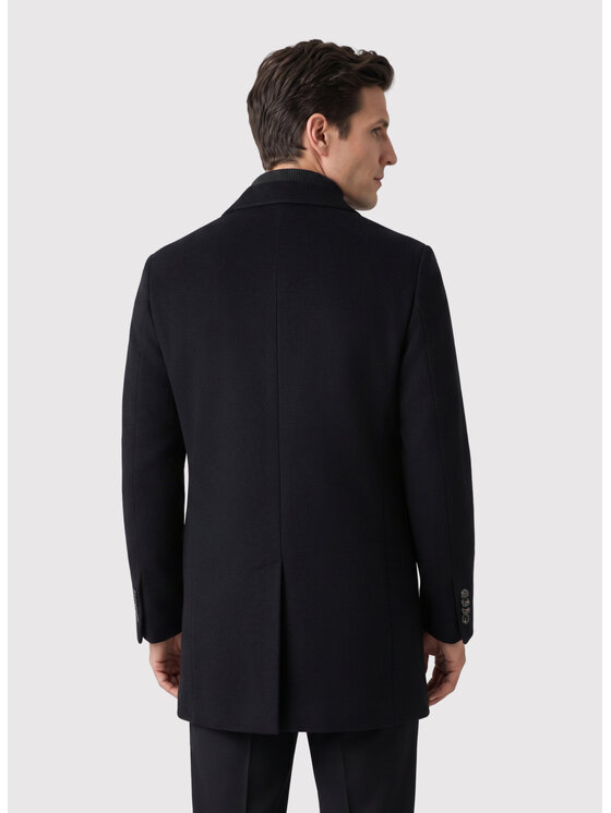 Pako Lorente Pako Lorente Płaszcz wełniany P26WP-7X-006 Czarny Straight Fit