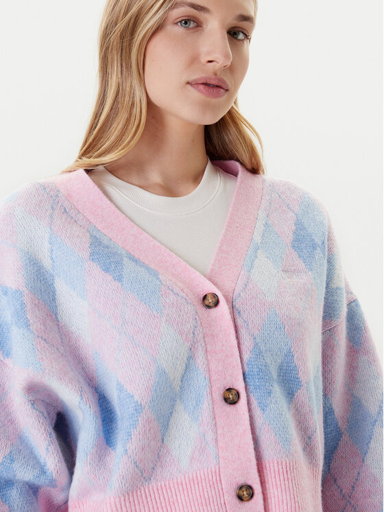 Tommy Jeans Tommy Jeans Ζακέτα Argyle DW0DW21180 Ροζ Relaxed Fit