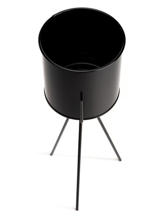 MIAhome MIAhome Kwietnik metalowy z osłonką 65 cm Czarny