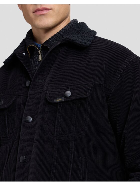 Lee Lee Kurtka jeansowa RELAXED SHERPA JACKET Czarny Relaxed Fit