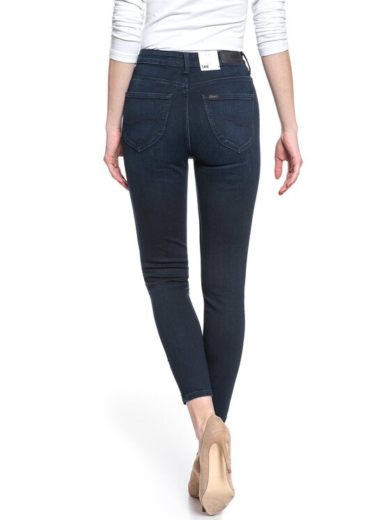 Lee Lee Jeansy SCARLETT HIGH ZIP Niebieski Skinny Fit