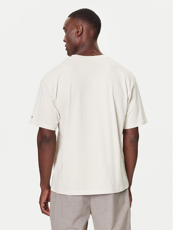 Tommy Hilfiger Tommy Hilfiger Tričko UM0UM03685 Écru Relaxed Fit