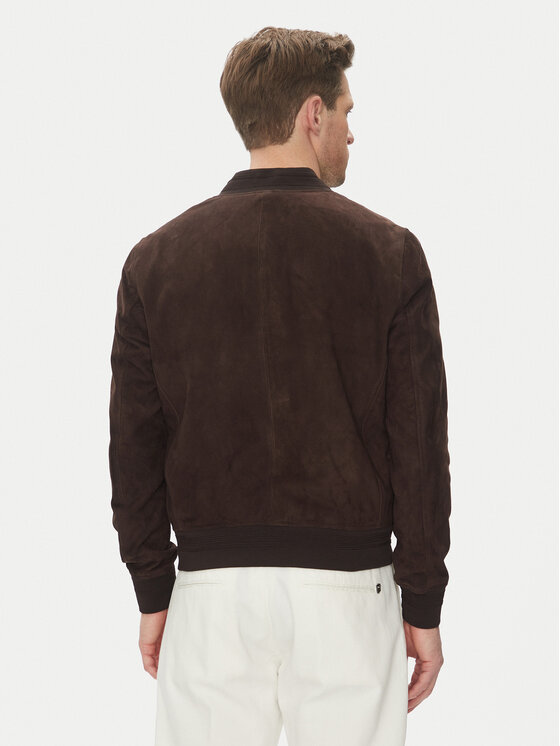 Serge Pariente Serge Pariente Usnjena jakna M888 Rjava Regular Fit