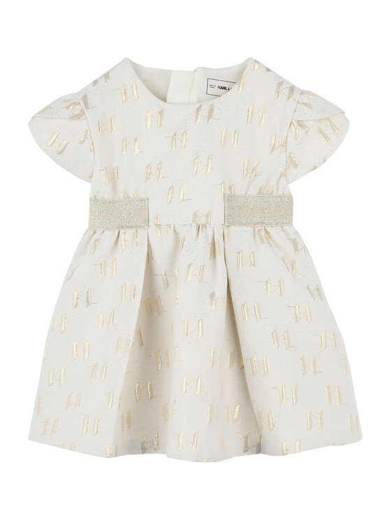 Karl Lagerfeld Kids Karl Lagerfeld Kids Rochie de zi Z30515 M Écru Regular Fit
