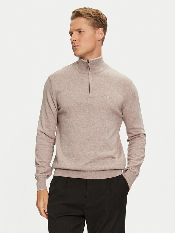 La Martina Maglione ZMS003 YW091 Marrone Regular Fit, taglia : L