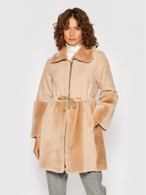 Peserico Peserico Kożuch naturalny S21327C03 Beżowy Oversize