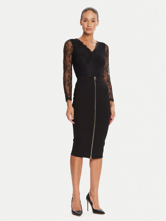 Rinascimento Rinascimento Spódnica ołówkowa CFC0126163003 Czarny Slim Fit