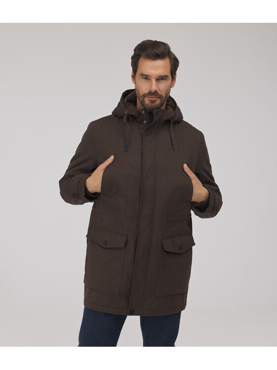 Lee Cooper Lee Cooper Kurtka zimowa HENRY Brązowy Regular Fit