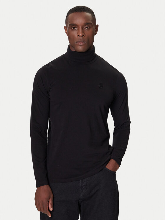 KARL LAGERFELD KARL LAGERFELD Bluză cu gât 755023 554226 Negru Regular Fit
