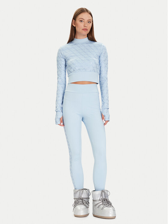 Guess Guess Colanți W5BB72 K7182 Albastru celest Slim Fit