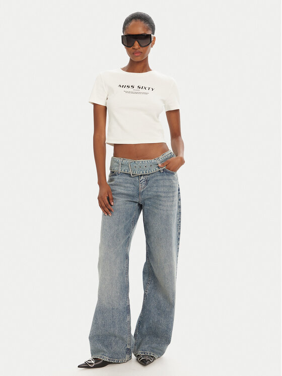Miss Sixty Miss Sixty Tričko 6L1SJ4300000 Biela Slim Fit