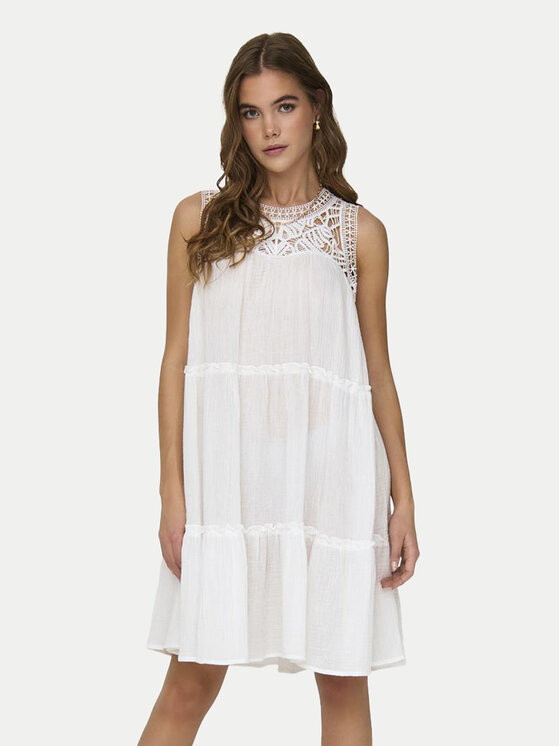 JDY JDY Letné šaty Oda 15323448 Biela Regular Fit