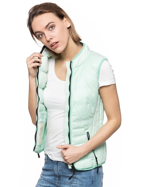 Tom Tailor Tom Tailor Smanicato TOM TAILOR LIGHT DOWN VEST Verde Slim Fit