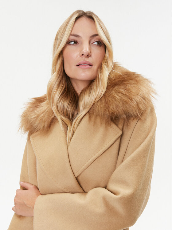 Elisabetta Franchi Elisabetta Franchi Volneni plašč CP-44D-36E2-V1000 Rjava Regular Fit