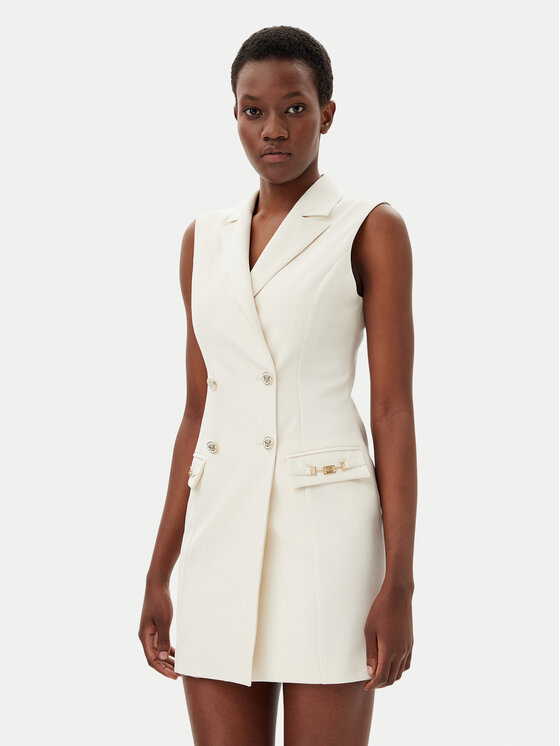 Gaudi Gaudi Coctailkleid 511FD15033 Écru Regular Fit