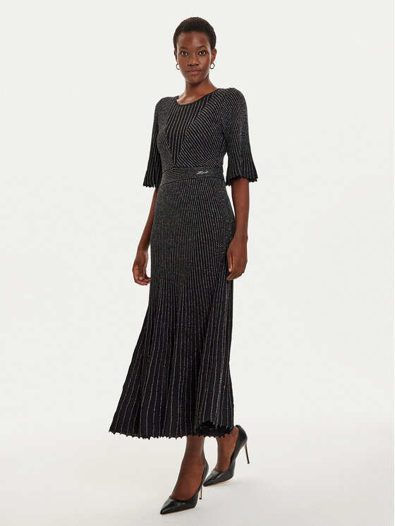 KARL LAGERFELD KARL LAGERFELD Трикотажна сукня 246W1316 Чорний Regular Fit