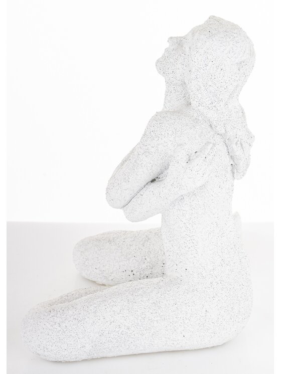 MIAhome MIAhome Figurka siedzącej kobiety 21,5x21x15 cm DONNA-3 Biały