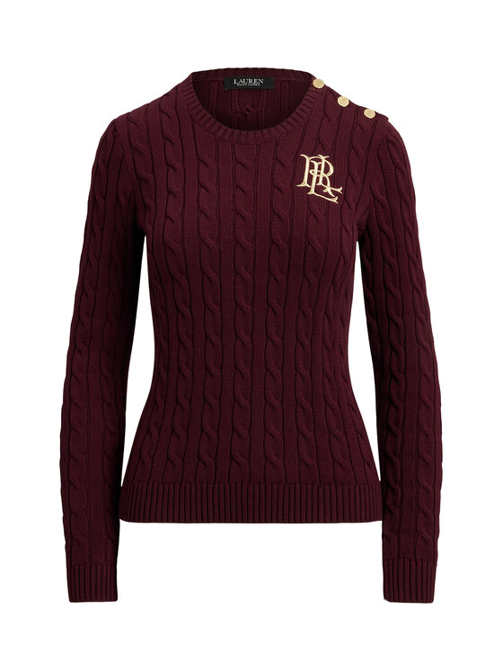 LAUREN RALPH LAUREN LAUREN RALPH LAUREN Sweter 200932223015 Bordowy Slim Fit