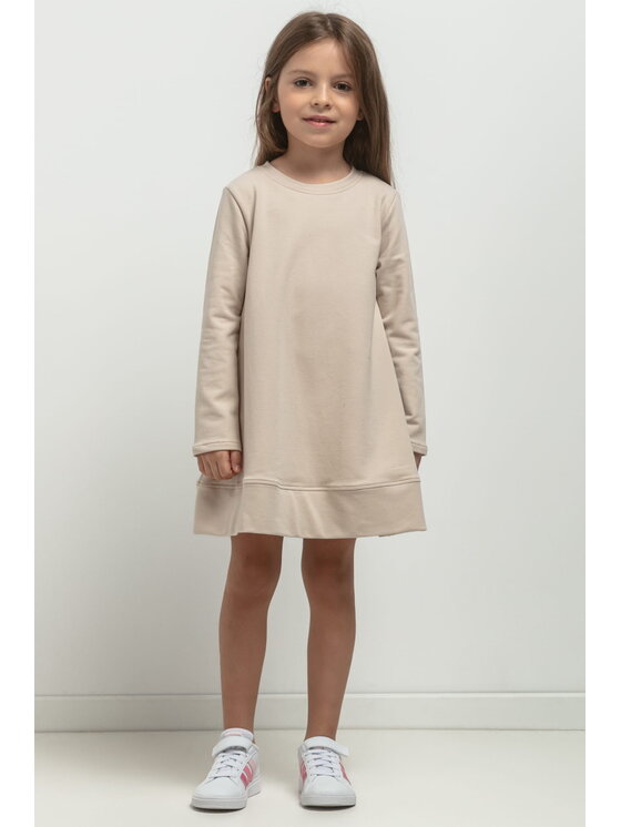 Tessita Tessita Sukienka dzianinowa SUKIENKA MMD36_3_116 Beżowy Basic Fit