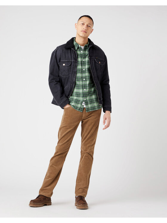 Wrangler Wrangler Spodnie materiałowe GREENSBORO Brązowy Straight Fit