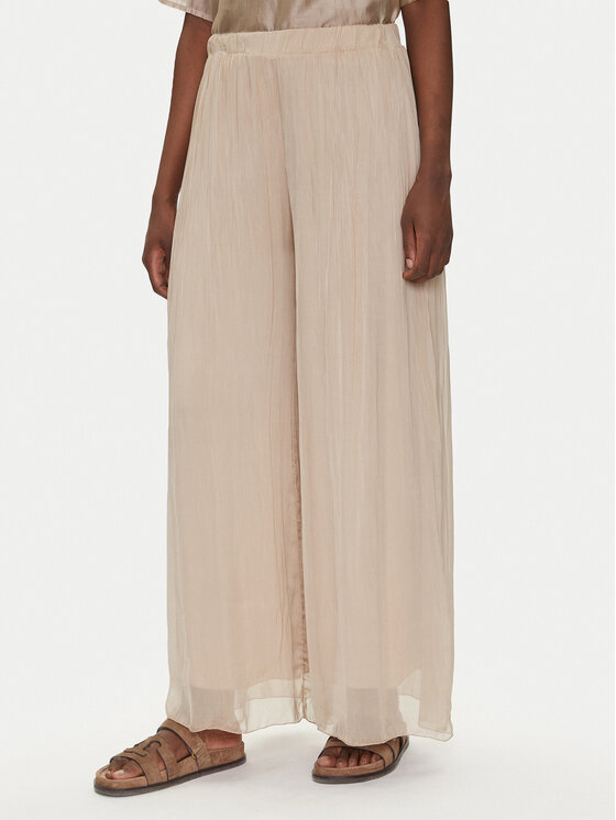 Bomboogie Pantaloni palazzo PW8992TSET5 Beige Relaxed Fit, taglia : M