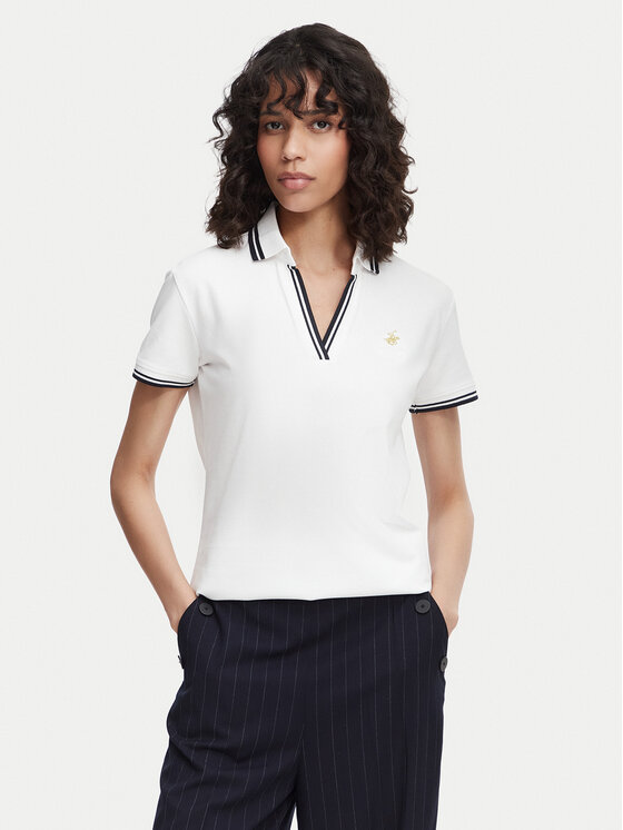 Beverly Hills Polo Club Tricou polo P-SS26W-P0300 Alb Regular Fit
