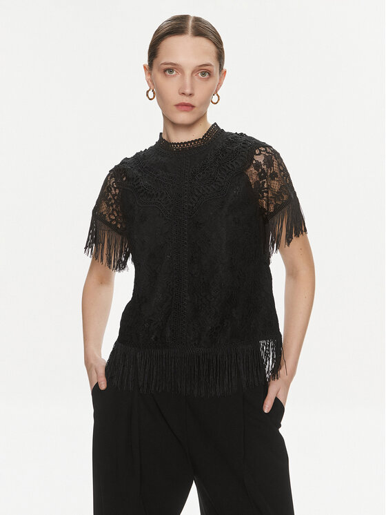 YAS Blúzka 26032322 Čierna Regular Fit
