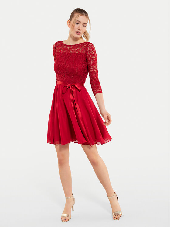 Swing Swing Koktel haljina 77761210 Crvena Regular Fit