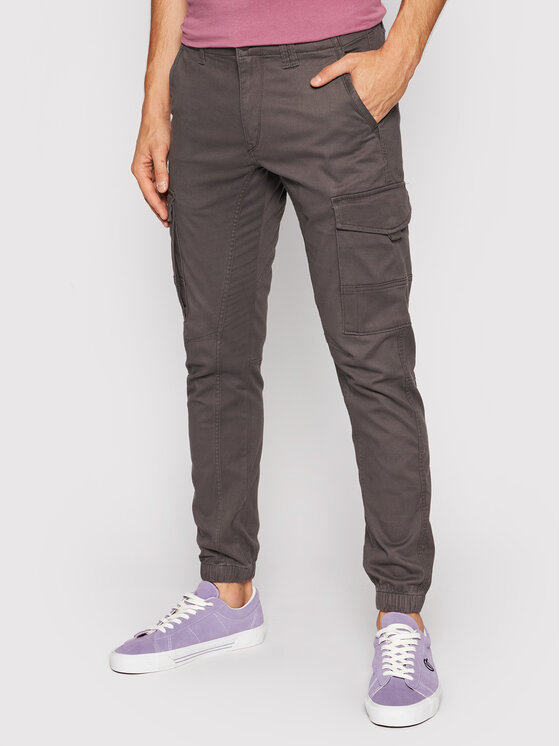 Jack&Jones Pantaloni din material Paul 12140326 Gri Tapered Fit
