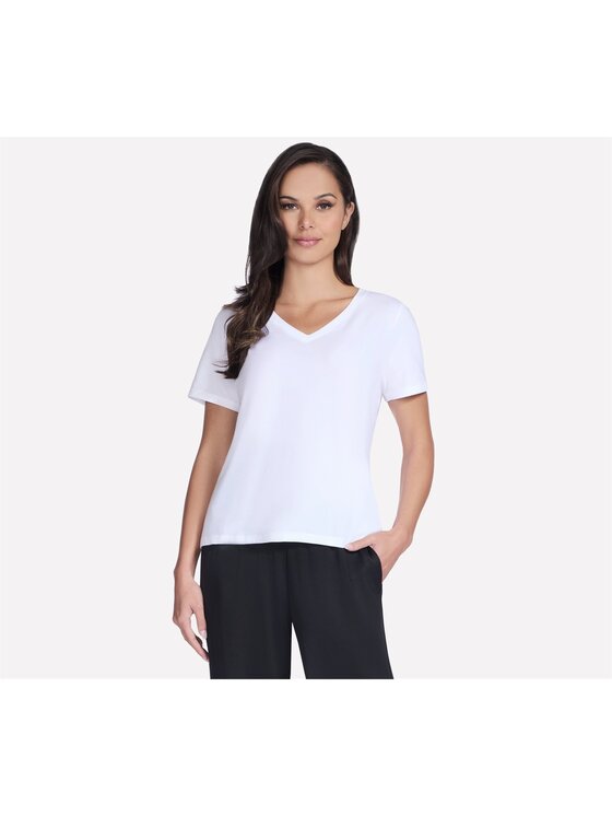 Skechers Skechers T-Shirt TP130-WHT Biały Regular Fit