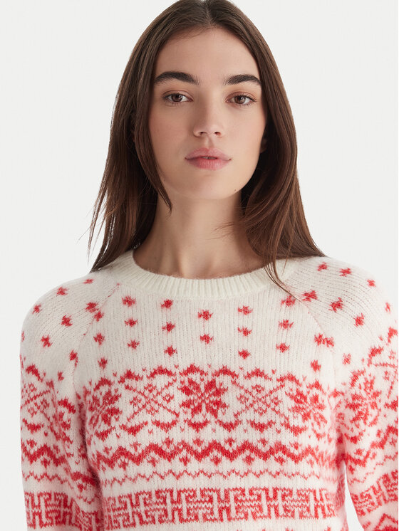 ONLY ONLY Svetr Xmas Nordic 15354824 Červená Regular Fit