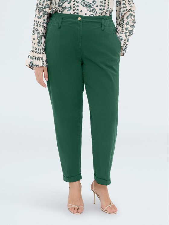 Fiorella Rubino Fiorella Rubino Spodnie materiałowe P706T005159N035 Zielony Regular Fit