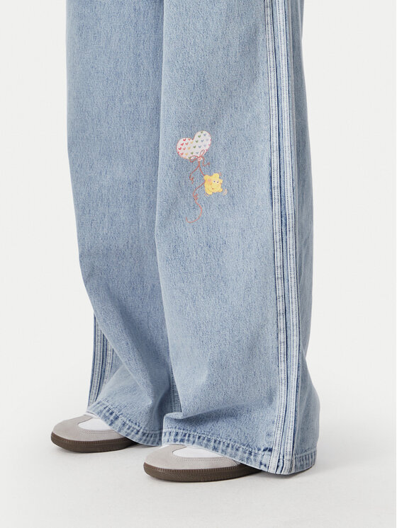 adidas adidas Džinsi Care Bear High Rise KQ6748 Zils Wide Leg