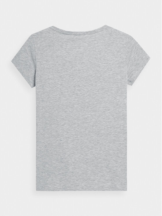 4F 4F T-Shirt 4FAW23TTSHF0907 Γκρι Slim Fit