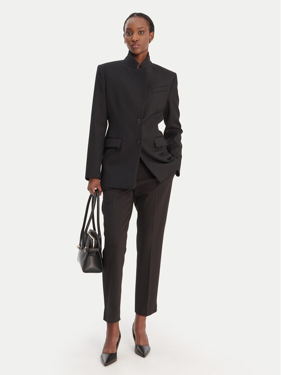 BOSS BOSS Szövet nadrág Tapria-Crop 50556341 Fekete Slim Fit