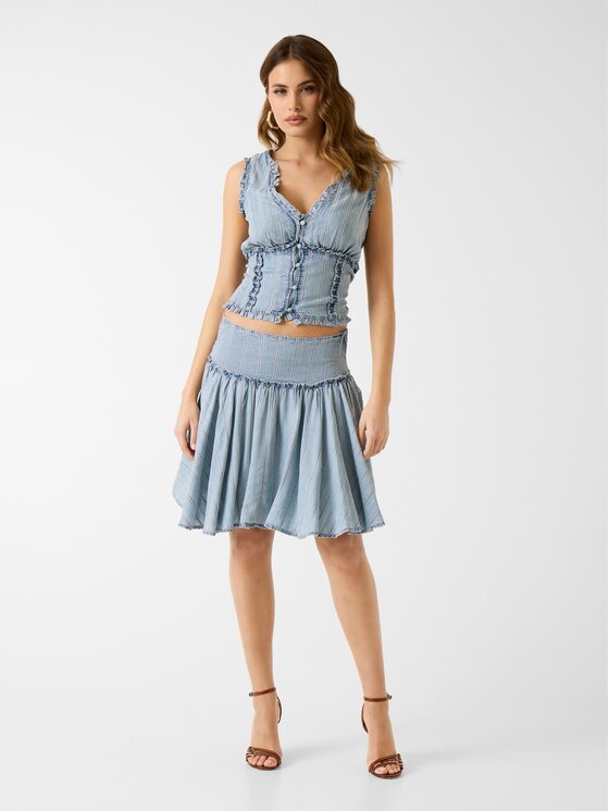 Guess Guess Spódnica mini 182645 Niebieski Classic Fit