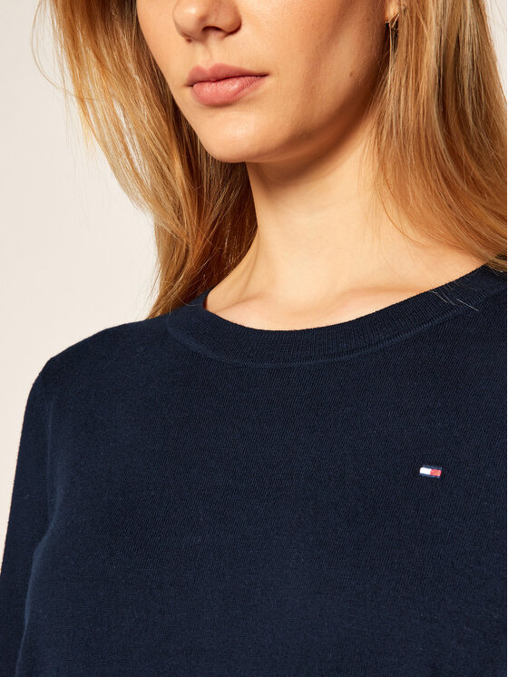 Tommy Hilfiger Tommy Hilfiger Sweter Soft WW0WW28886 Granatowy Regular Fit
