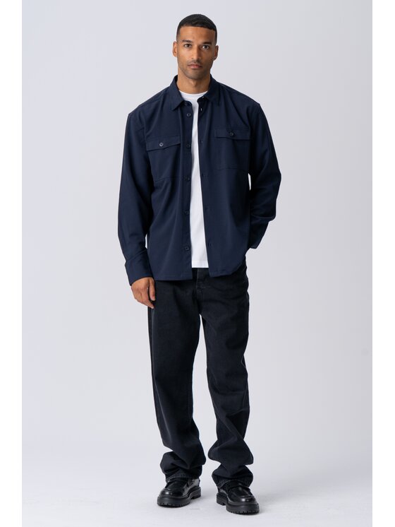 TeeShoppen TeeShoppen Koszula 'Basic Collection' Granatowy Regular Fit