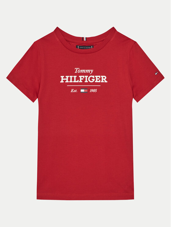 Tommy Hilfiger T-Shirt KB0KB09356 S Czerwony Regular Fit