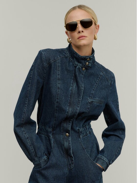 La Mania La Mania Overal JEANSUIT Tmavomodrá Classic Fit