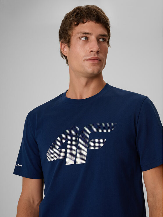 4F 4F T-Shirt COMMERCIAL Granatowy Regular Fit